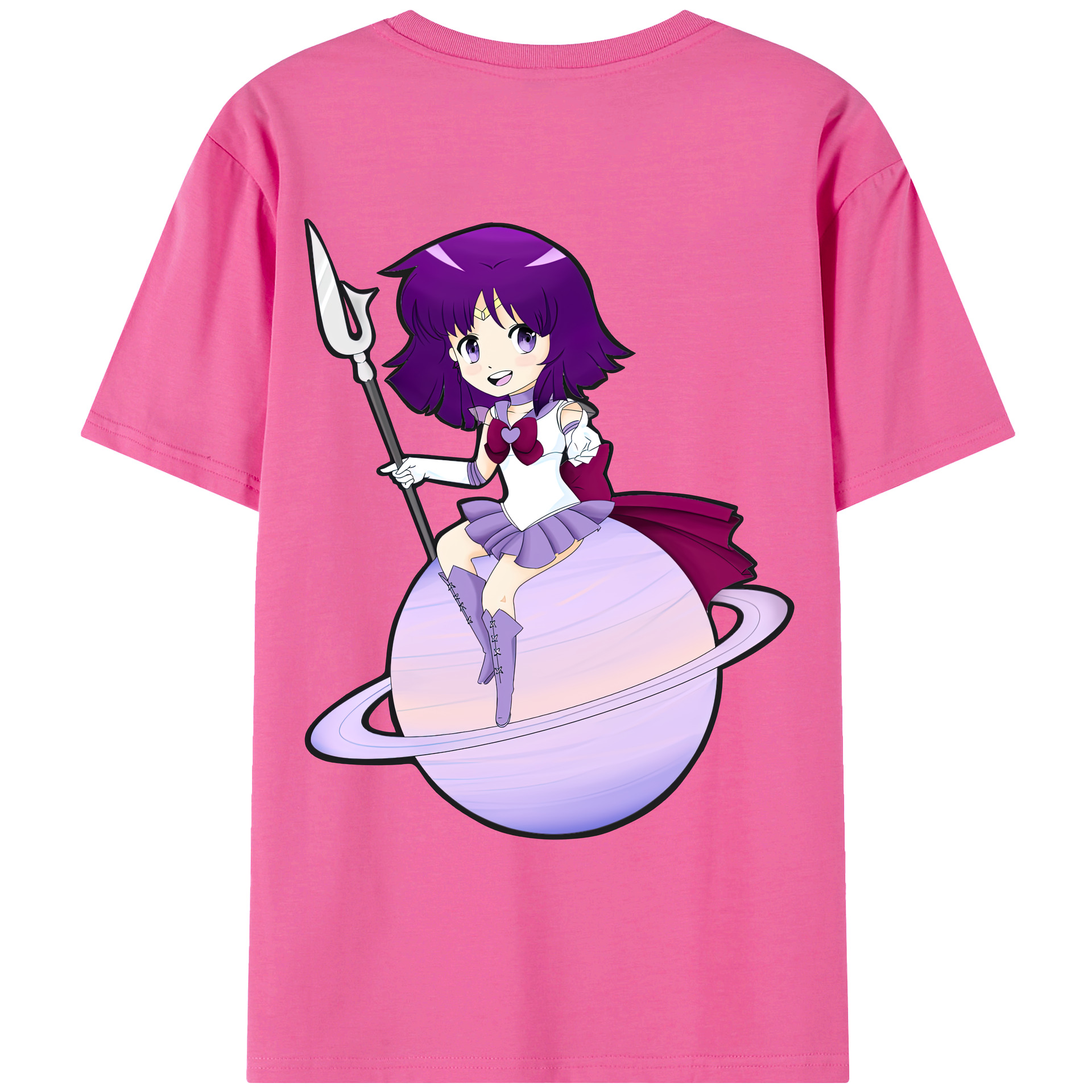 （画像用） 美少女戦士セーラームーン 土萠ほたる Sailor Moon Tomoe Hotaru （セーラーサターン；Sailor Saturn） レディース半袖Tシャツ(バックプリント)